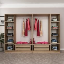 Woody Kledingkast | 270x210x52cm | Melamine-behandeld | Dore 15 Woody Kledingkast | 270x210x52cm | Melamine-behandeld | Dore -Collectie Slaapkamermeubels 506MNR2514 20 202 894c