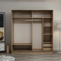 Houten Garderobekast | 100% Melamine | 18mm Dik | 220x210x52cm | Dore 9 Houten Garderobekast | 100% Melamine | 18mm Dik | 220x210x52cm | Dore -Collectie Slaapkamermeubels 506MNR2551 20 206 b958