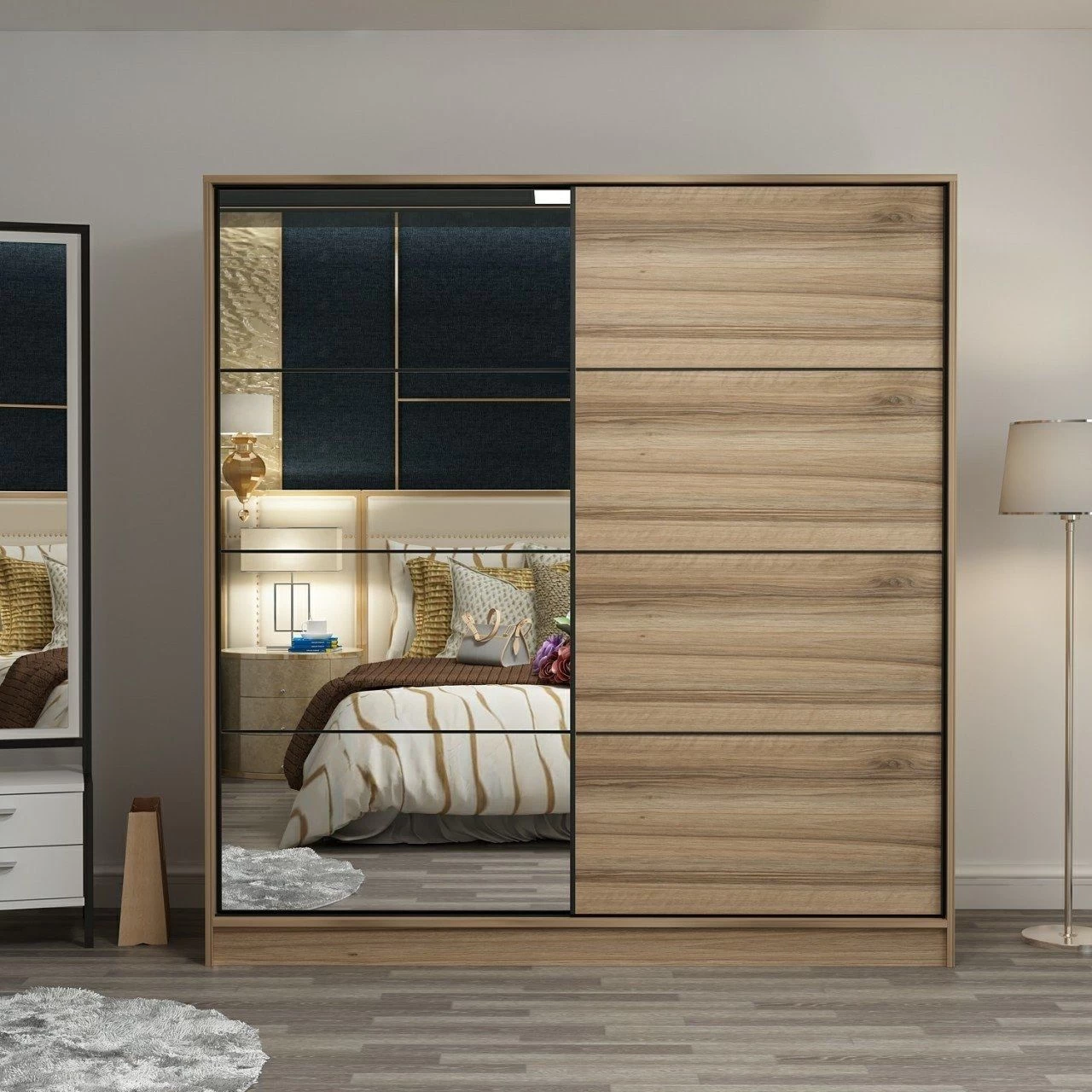 Woody Fashion Kledingkast Met Melamine Coating | 220x210x52 Cm | Dore". 3 Woody Fashion Kledingkast Met Melamine Coating | 220x210x52 Cm | Dore".