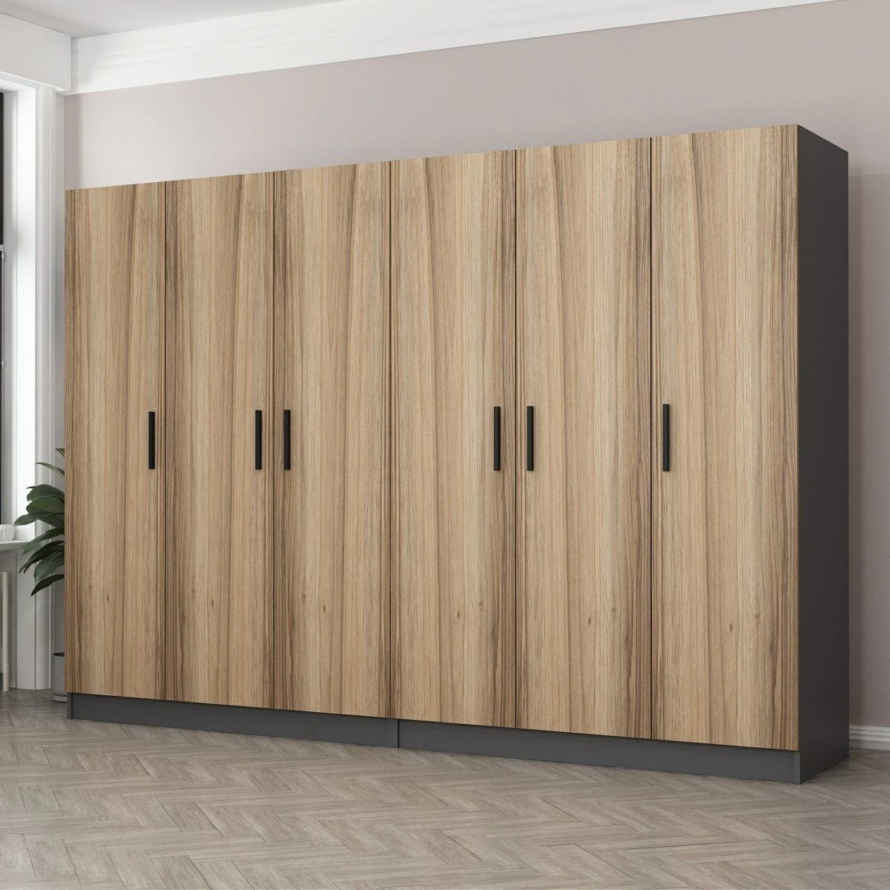 Woody Kledingkast | 100% Melamine Coating | 18mm Dik | 270x190x52cm | Dore". 3 Woody Kledingkast | 100% Melamine Coating | 18mm Dik | 270x190x52cm | Dore".