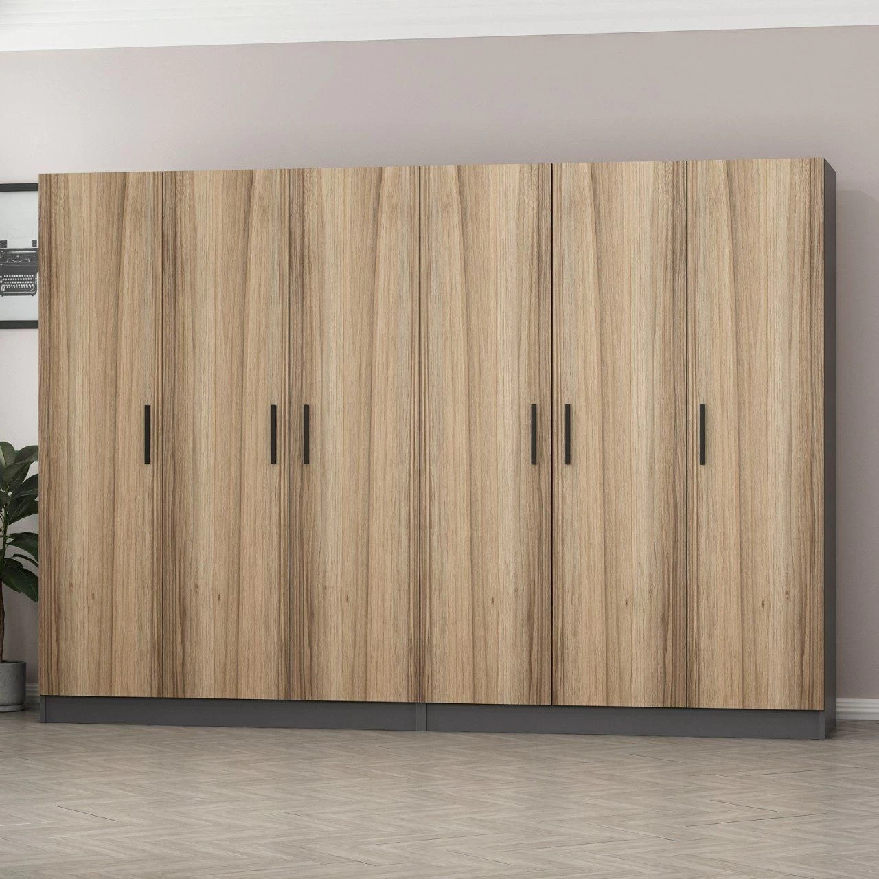 Woody Kledingkast | 100% Melamine Coating | 18mm Dik | 270x190x52cm | Dore". 9 Woody Kledingkast | 100% Melamine Coating | 18mm Dik | 270x190x52cm | Dore". - Afbeelding 7