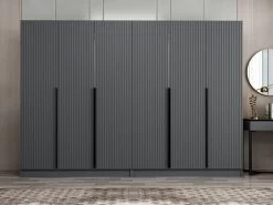 Moderne Antraciet Kledingkast: Woody Fashion | 100% Melamine | 270x210x52 Cm -Collectie Slaapkamermeubels 506MNR2763 20 202 778c