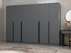 Moderne Antraciet Kledingkast: Woody Fashion | 100% Melamine | 270x210x52 Cm -Collectie Slaapkamermeubels 506MNR2763 20 203 5a6b