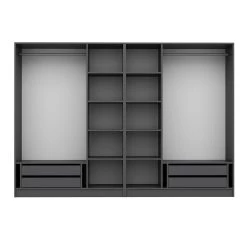 Moderne Antraciet Kledingkast: Woody Fashion | 100% Melamine | 270x210x52 Cm -Collectie Slaapkamermeubels 506MNR2763 20 207 add8