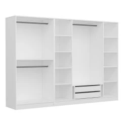 Woody Fashion Melamine Kledingkast | Wit | 225x210x52 Cm -Collectie Slaapkamermeubels 506MNR2822 20 206 f088