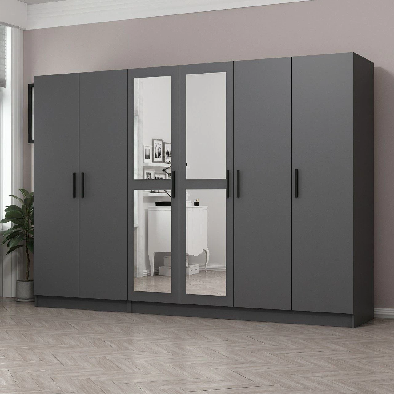 Woody Kledingkast | Antraciet | 100% Melamine Coating". 3 Woody Kledingkast | Antraciet | 100% Melamine Coating".