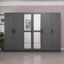 Woody Kledingkast | Antraciet | 100% Melamine Coating". 17 Woody Kledingkast | Antraciet | 100% Melamine Coating". -Collectie Slaapkamermeubels 506MNR2833 20 202 0111