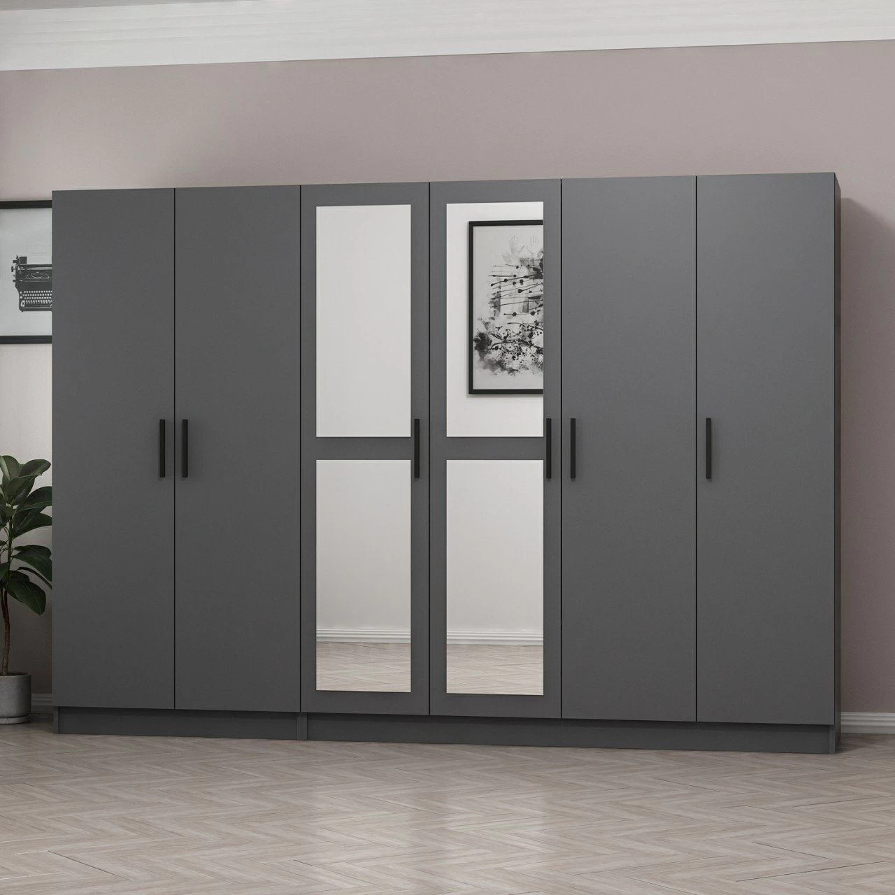 Woody Kledingkast | Antraciet | 100% Melamine Coating". 9 Woody Kledingkast | Antraciet | 100% Melamine Coating". - Afbeelding 7