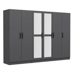 Antraciet Melamine Kledingkast Met Meerdere Planken -Collectie Slaapkamermeubels 506MNR2834 20 207 2e33