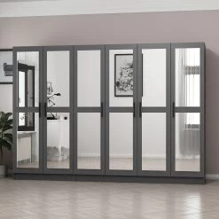 Woody Kledingkast | Antraciet | 100% Melamine | Talrijke Planken". -Collectie Slaapkamermeubels 506MNR2845 20 203 b7a1