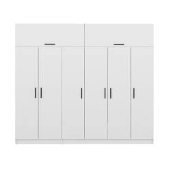 Moderne Witte Garderobekast | Woody Fashion | 100% Melamine Gecoat | Talrijke Planken -Collectie Slaapkamermeubels 506MNR2862 20 204 ac18