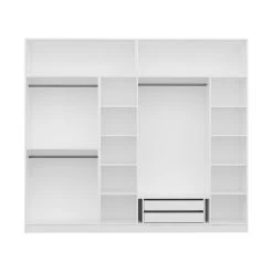 Moderne Witte Garderobekast | Woody Fashion | 100% Melamine Gecoat | Talrijke Planken -Collectie Slaapkamermeubels 506MNR2862 20 206 860e 1
