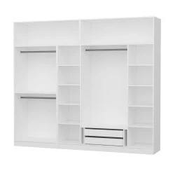 Moderne Witte Garderobekast | Woody Fashion | 100% Melamine Gecoat | Talrijke Planken -Collectie Slaapkamermeubels 506MNR2862 20 207 4122 1