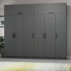 Woody Kledingkast | Planken | 100% Melamine | Antraciet 17 Woody Kledingkast | Planken | 100% Melamine | Antraciet -Collectie Slaapkamermeubels 506MNR2878 20 202 da4b