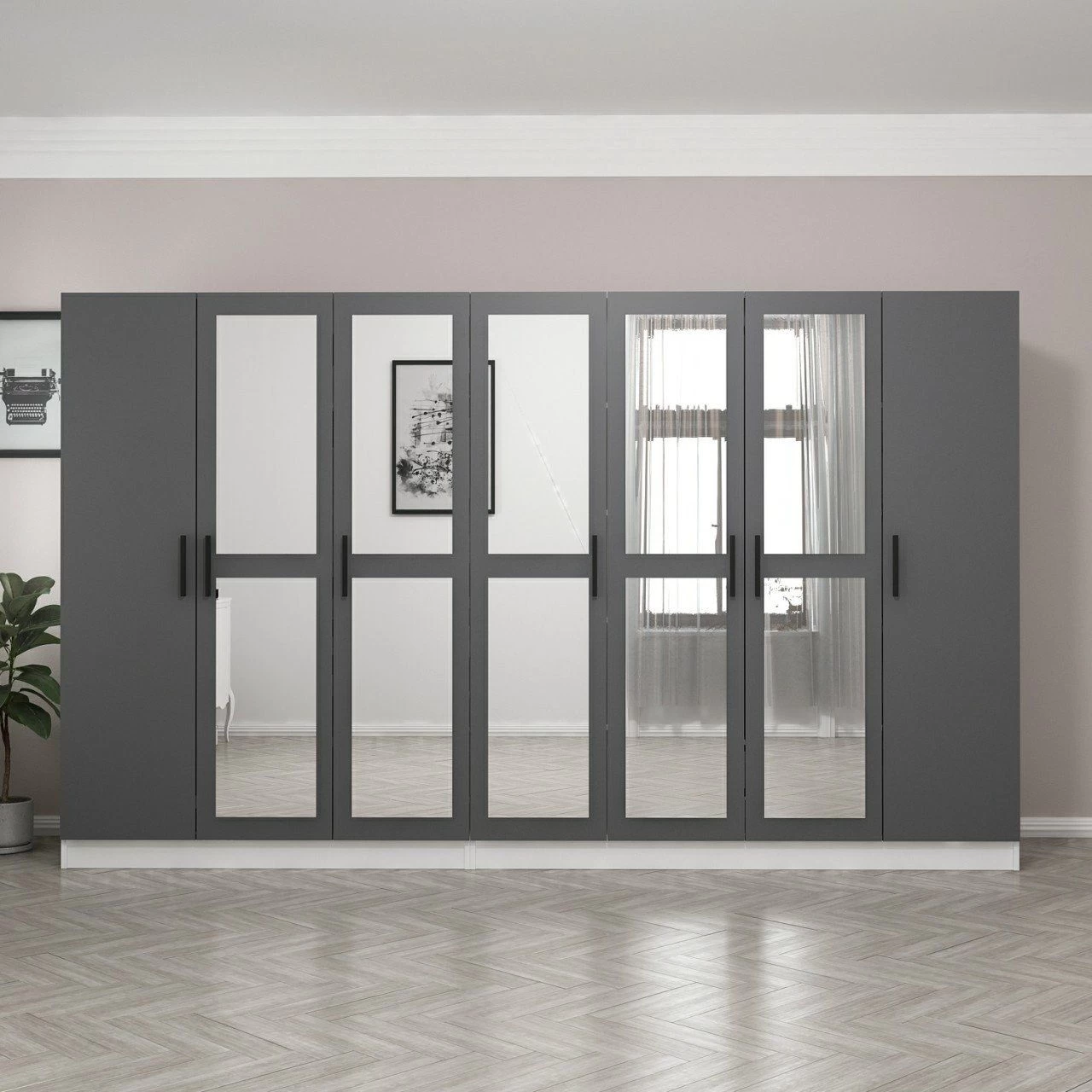 Woody Kledingkast - 100% Melamine | Antraciet 10 Woody Kledingkast - 100% Melamine | Antraciet - Afbeelding 8