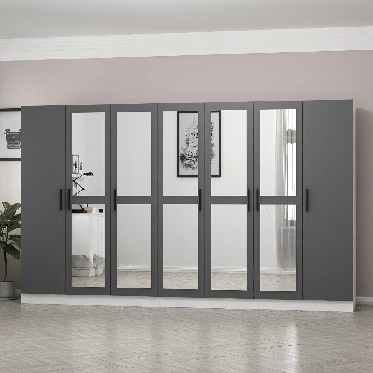 Woody Kledingkast - 100% Melamine | Antraciet 9 Woody Kledingkast - 100% Melamine | Antraciet - Afbeelding 7