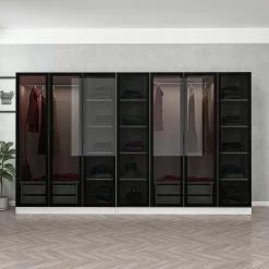 Woody Kledingkast | Melamine Coating | 18mm Dik | Wit Zwart -Collectie Slaapkamermeubels 506MNR2990 20 202 5c3d