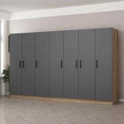 Antraciet Houten Kledingkast | Melamine Coating | 18mm Dik".