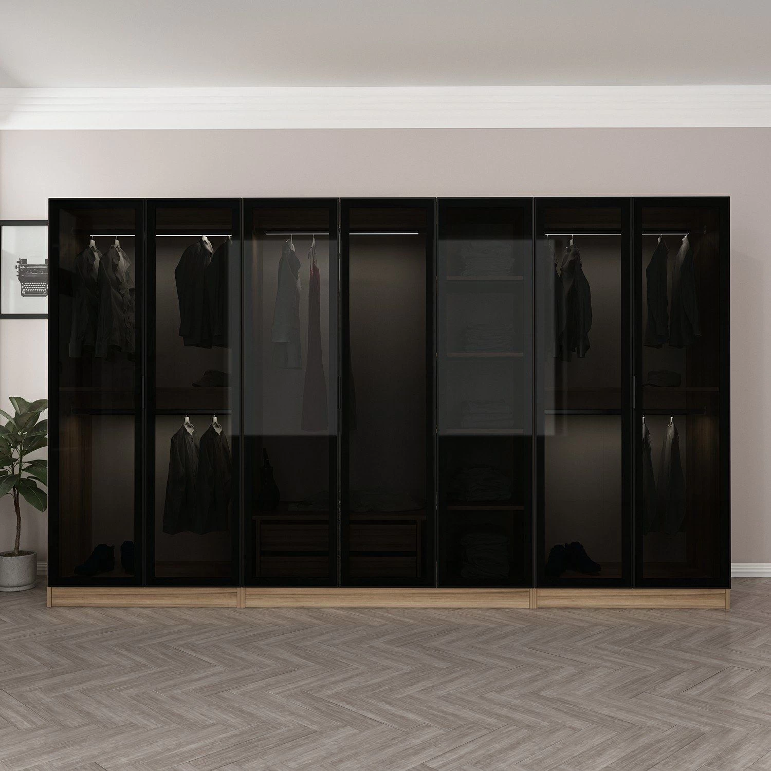 Stijlvolle Woody Fashion Garderobe | 100% Melamine Gecoat | Rookkleur 10 Stijlvolle Woody Fashion Garderobe | 100% Melamine Gecoat | Rookkleur - Afbeelding 8