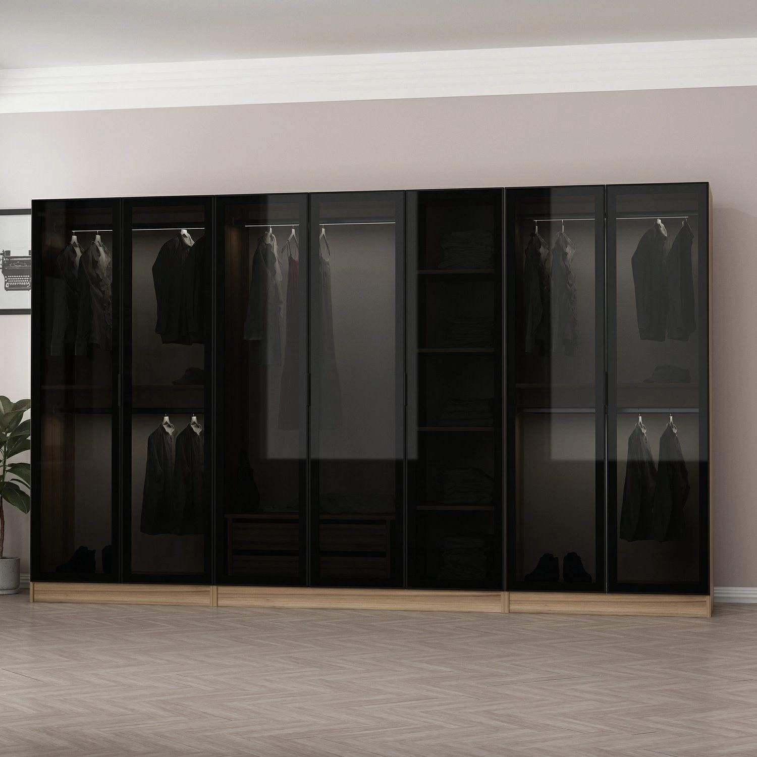 Stijlvolle Woody Fashion Garderobe | 100% Melamine Gecoat | Rookkleur 9 Stijlvolle Woody Fashion Garderobe | 100% Melamine Gecoat | Rookkleur - Afbeelding 7