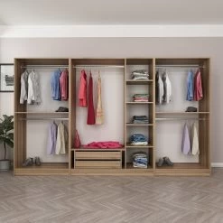 Stijlvolle Woody Fashion Garderobe | 100% Melamine Gecoat | Rookkleur 14 Stijlvolle Woody Fashion Garderobe | 100% Melamine Gecoat | Rookkleur -Collectie Slaapkamermeubels 506MNR3114 20 205 7fca