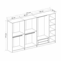 Woody Kledingkast | 100% Melamine | Fume Eik -Collectie Slaapkamermeubels 506MNR3126 20 207 fae8