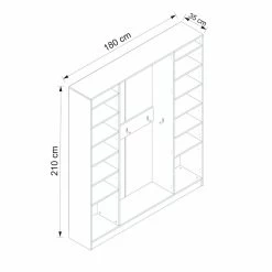 Stijlvolle Halstandaard Van Notenhout | Woody Fashion | 180x210x35cm -Collectie Slaapkamermeubels 506MNR3252 20 208 1326