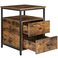 Industrieel Nachtkastje | 45 X 45 X 60 Cm | 2 Laden | Rustiek Bruin -Collectie Slaapkamermeubels 51Dgrq3IZuL. SL500 09e9