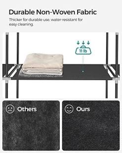 Songmics Draagbare Kledingkast, Opvouwbare Kast, 150x45x175 Cm, Zwart -Collectie Slaapkamermeubels 51I98Am5IzL. SL500 110f