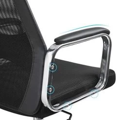 Songmics Bureaustoel Mesh Computerstoel Ergonomisch 140kg Tilt Zwart -Collectie Slaapkamermeubels 51 x JrUaxL. SL500 a19d