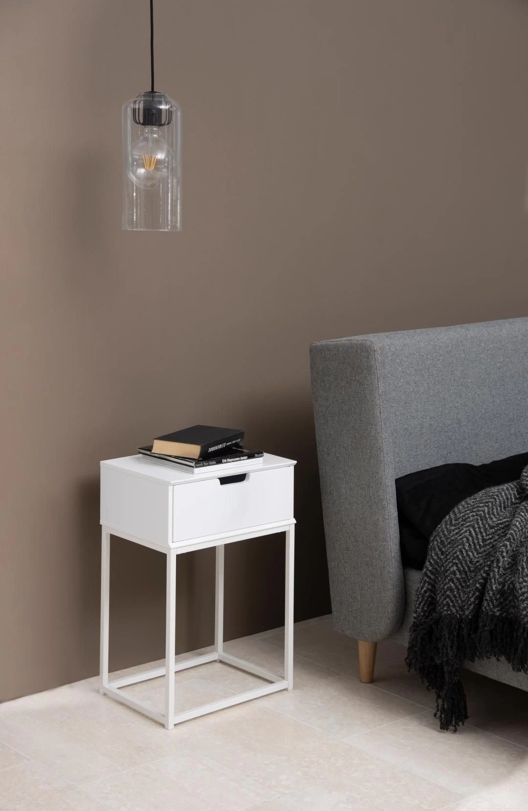 Nachtkastje Mistra 1 Lade - Wit 4 Nachtkastje Mistra 1 Lade - Wit - Afbeelding 2