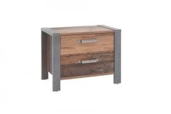 Nachtkastje Hamsik 60cm Met 2 Lades - Old Style/beton -Collectie Slaapkamermeubels 54408 1 ca82