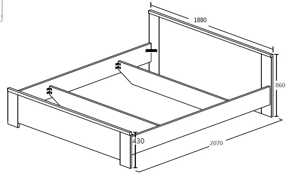 Bed Sela 180x200 - Grijze Eik 5 Bed Sela 180x200 - Grijze Eik - Afbeelding 3