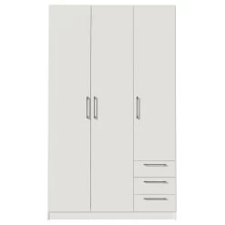 Kledingkast Tarn 120x200cm Met 3 Deuren & 3 Lades - Wit