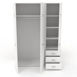 Kledingkast Galaxy 146cm Met 6 Deuren - Wit -Collectie Slaapkamermeubels 5a573c5102124 pa5366a6pt image 3 1515666513 5366A6PT ouvert ebaa