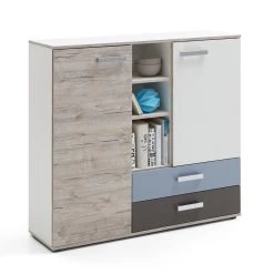 FMD Commode Nano 117cm, 2 Deuren & 2 Lades - Zand Eik