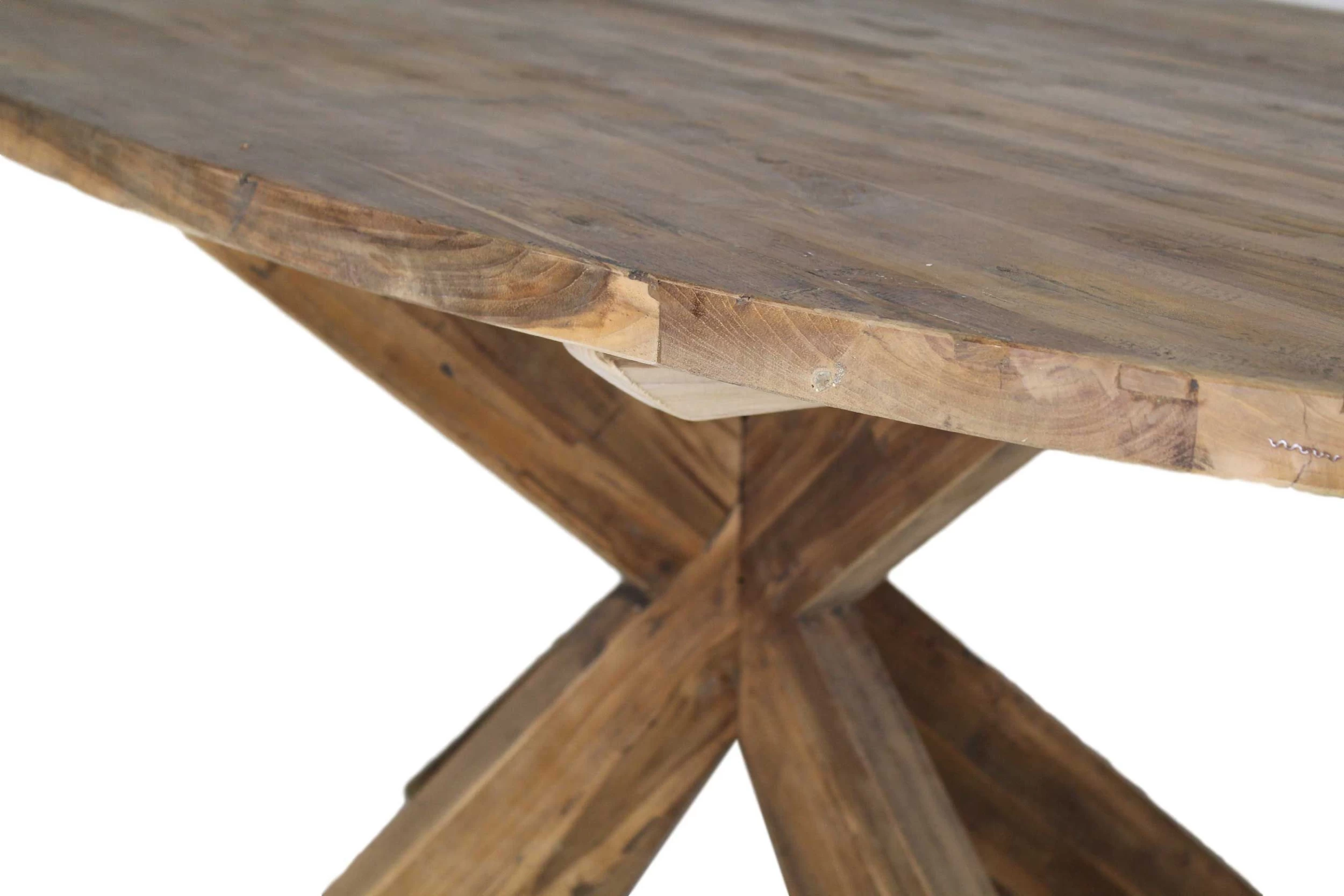 Eettafel Mosy 220x110cm Ovaal Met Kruispoot – New Vintage/teak 4 Eettafel Mosy 220x110cm Ovaal Met Kruispoot – New Vintage/teak - Afbeelding 2