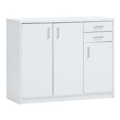 Commode Spacio 84cm 3 Deuren/2 Laden - Wit