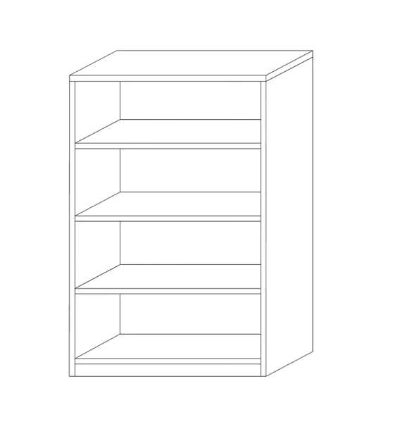 Boekenkast Spacio 72cm Met 3 Legplanken - Wit 4 Boekenkast Spacio 72cm Met 3 Legplanken - Wit - Afbeelding 2