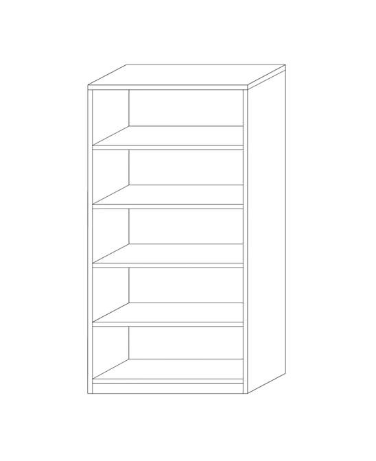 Boekenkast Spacio 72cm Met 4 Legplanken - Wit 4 Boekenkast Spacio 72cm Met 4 Legplanken - Wit - Afbeelding 2