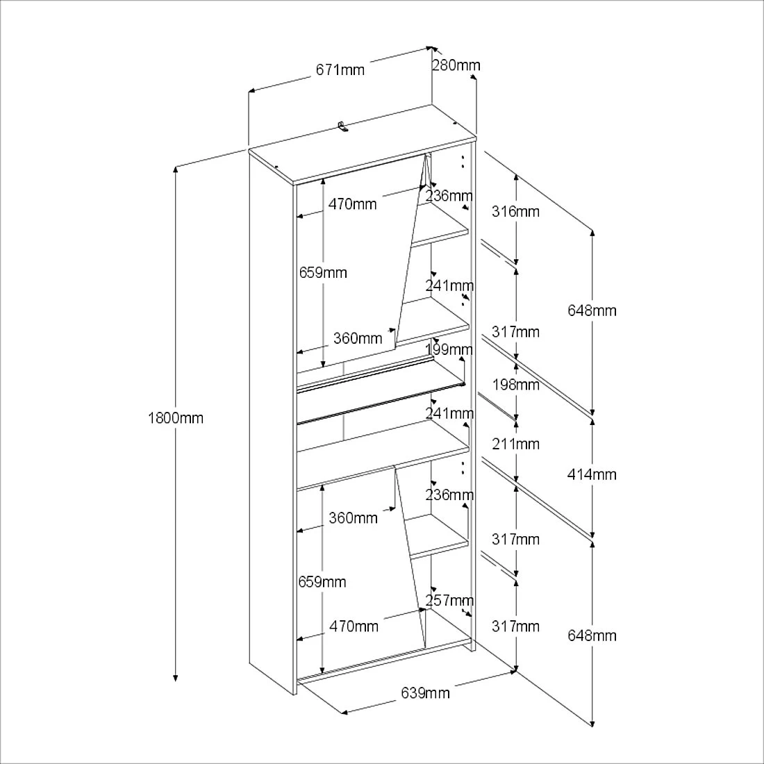 Gaming Boekenkast 67cm Met Ledstrip - Zwart 4 Gaming Boekenkast 67cm Met Ledstrip - Zwart - Afbeelding 2