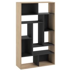 Boekenkast Bangkok - Eik/zwart -Collectie Slaapkamermeubels 7030X0776X00 S oul Bookcase Black and Natural Oak 4 4bd0