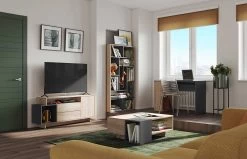 Boekenkast Bangkok - Eik/zwart -Collectie Slaapkamermeubels 7030X0776X00 S oul Bookcase Black and Natural Oak 8 e496