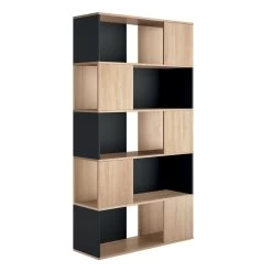 Boekenkast Rossi - Eik/zwart 12 Boekenkast Rossi - Eik/zwart -Collectie Slaapkamermeubels 7060X0734X00 Rossio Bookcase natural oak and black 1 d9de