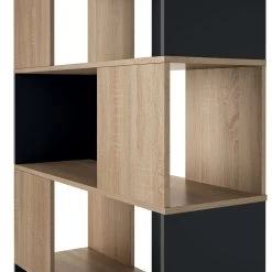 Boekenkast Rossi - Eik/zwart 11 Boekenkast Rossi - Eik/zwart -Collectie Slaapkamermeubels 7060X0734X00 Rossio Bookcase natural oak and black 3 8976