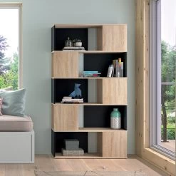 Boekenkast Rossi - Eik/zwart