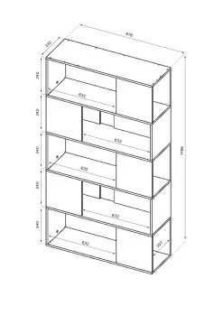 Boekenkast Rossi - Eik/zwart 10 Boekenkast Rossi - Eik/zwart -Collectie Slaapkamermeubels 7060X0734X00 Rossio Bookcase natural oak and black 6 2d46