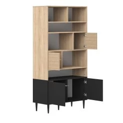 Boekenkast Horizon Groot - Eik/zwart 18 Boekenkast Horizon Groot - Eik/zwart -Collectie Slaapkamermeubels 7150X0707A01 Horizon bookcase natural oak and black 4 1330
