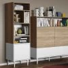 Boekenkast Horizon | 46,55 X 40 X 153,4 Cm | Oak White Design -Collectie Slaapkamermeubels 7151A0321A01 Horizon small bookcase natural oak and white 1 1d3d