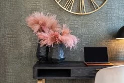 RICHMOND Bureau Bony 140cm Met 1 Lade Visgraatmotief - Zwart/goud Geborsteld -Collectie Slaapkamermeubels 7371 KK 0060 S4506 KHAKI VELVET VA 0096 VA 0097 SETTING 5 13ea